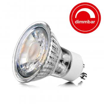 LED GU10 5W - DIMMBAR - Spot Strahler Glasgehäuse 230V warmweiß 1311