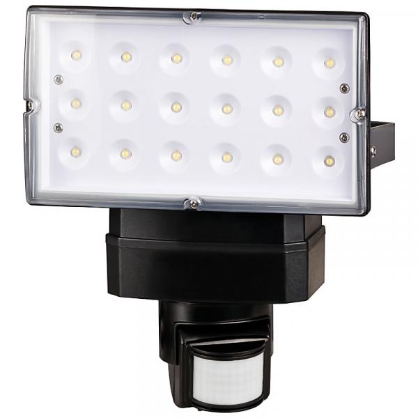 I-Lumen® 26 Watt LED Flutlicht Fluter Außenstrahler 230V Bewegungsmelder und Schuko-Stecker 1305