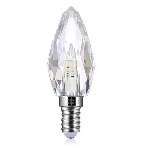 LED E14 4,3 W Kristall Bleikristall K9 warmweiß Kerze für Kronleuchter und Lüster